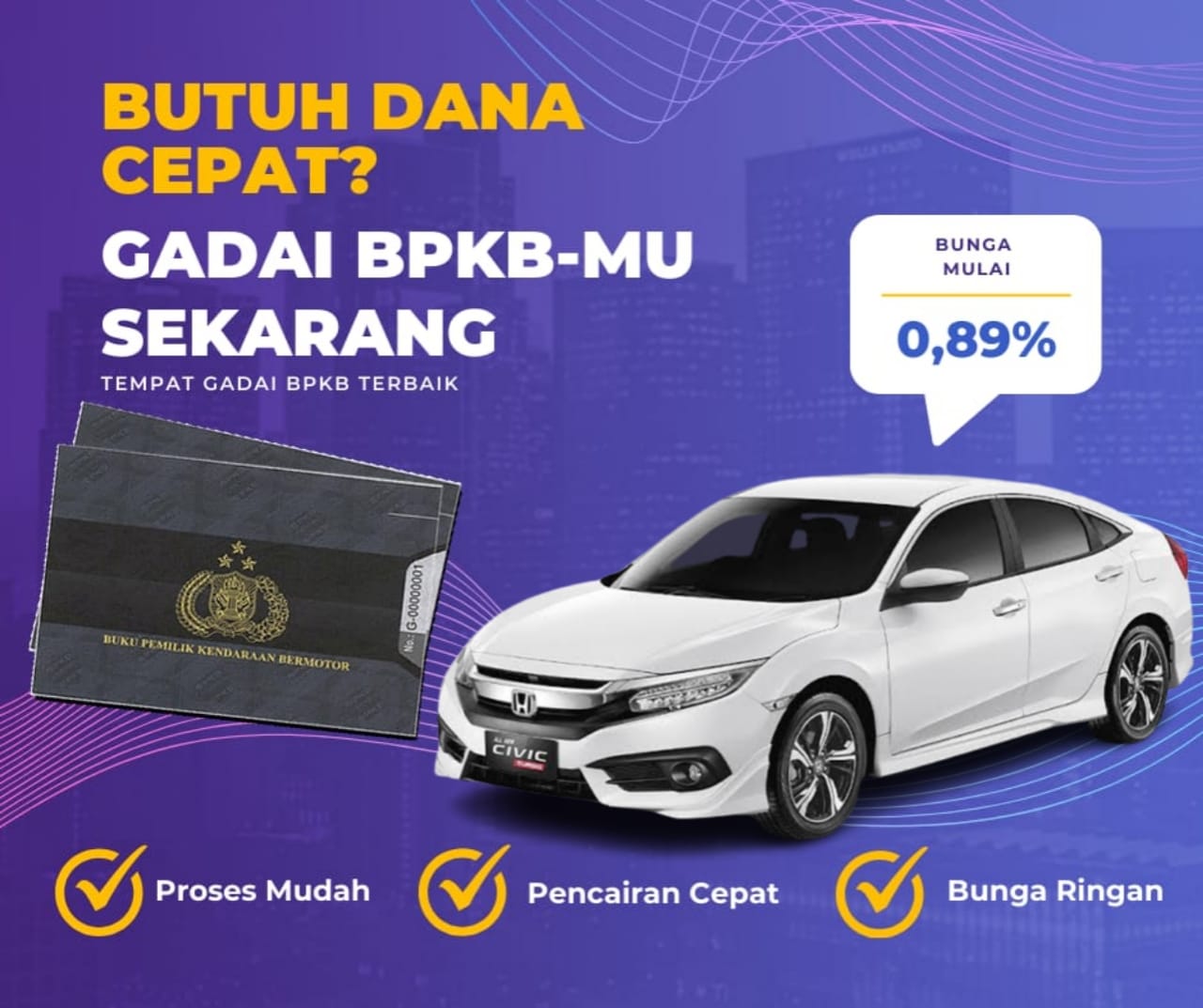 Kredit Jaminan Bpkb Mobil Honda New Civic Dapat Dana Berapa? Seperti Ini Simulasinya
